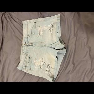 Light blue jean shorts